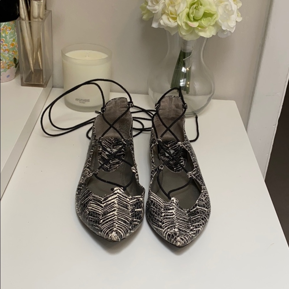 BP leather black and white flats!